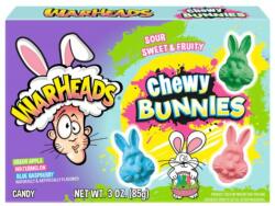 Robbanófejek Warheads Bunnies savanyú rágós cukorkák gyümölcs ízekkel nyúl alakban 85 g (26056)