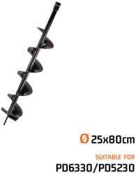  NAKAYAMA Földfúró szár, 250 mm átmérő, 80 cm hossz, dupla spirállal (PD1250) (PD1250)