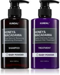 KUNDAL Honey & Macadamia Baby Powder szett száraz és sérült hajra