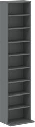 HOMCOM Rafturi pentru CD și DVD 9 compartimente și 6 rafturi reglabile capacitate max. 260 CD/120 DVD 33 x 24 x 140 cm gri | Aosom Romania (836-596V00GY)