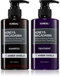 KUNDAL Honey & Macadamia Amber Vanilla szett száraz és sérült hajra
