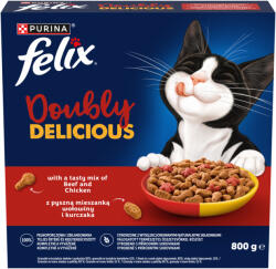 FELIX Purina Felix Doubly Delicious marha és csirke keverékével, céklával száraz macskaeledel 800 g
