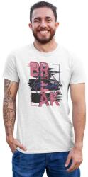 D&B Férfi/Unisex Póló ST00228 Break Fehér-Méret L (ST00228BreakWhiteL)