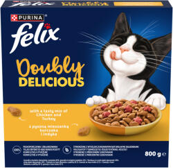 FELIX Purina Felix Doubly Delicious csirke és pulyka keverékével, céklával száraz macskaeledel 800 g