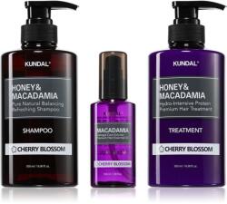 KUNDAL Honey & Macadamia Cherry Blossom szett száraz és sérült hajra