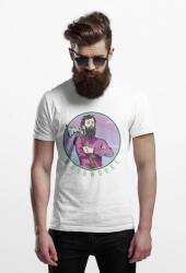D&B Férfi/Unisex Póló ST00055 Wood Works Fehér-Méret XL