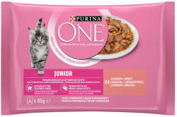 Purina One Junior Nedves Macskaeledel (Lazac és Sárgarépa) - 4x85 g