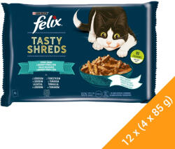 FELIX Shreds Halas Válogatás Nedves Macskaeledel Szószban - 12x(4x85 g)