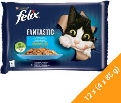 FELIX Fantastic Nedves Macskaeledel Aszpikban (Lazac és Lepényhal) - 12x(4x85 g)