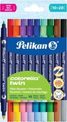 Pelikan Carioca Colorella Twin C304, varf dublu 1-2mm, lavabile, highlighter dublu verde/ galben, 20 culori, blister, Pelikan 400207804