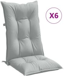 vidaXL 6 db világosszürke szövet magas háttámlájú székpárna 120x50x7cm 9.15 kg (4002348)
