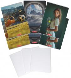 Herlitz Pachet 5 caiete A4 + coperti, 80 file, patratele, hartie 70 g/mp FSC Mix, modele asortate Megamix, Herlitz PCKHZ400211755COP