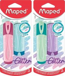 Maped Textmarker pastel cu sclipici, diverse culori, 2 culori/set, Fluo Peps Maped 742028