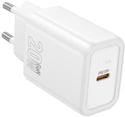 hoco. N60 Gentle еднопортово зарядно устройство USB-C PD20W (EU), бяло