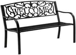  WELCOME Kerti Pad Terasz Kerti Fém 3 Személyes Fekete 127 cm (5905991093299) - pepita - 34 678 Ft