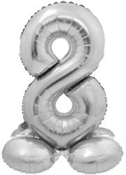 Amscan Silver Ezüst 8-as szám fólia lufi talppal 72cm (MLG145861)