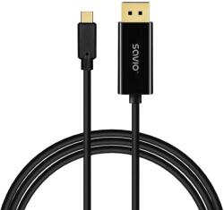 SAVIO CL-207 fekete 2m USB 3.1 Type-C - DisplayPort v1.2 kábel (CL-207)