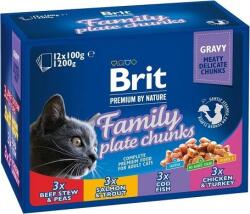 Brit Premium Cat Pouches Family Plate felnőtt macskáknak (4 íz x 3 alutasak = 1 doboz) 1.2kg