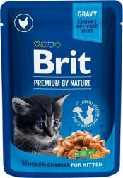 Brit Premium Kitten tasakos csirkedarabokkal kölyök macskáknak (72 x 100 g = 3 karton) 7.2kg