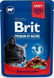 Brit Premium Cat alutasakos macskaeledel marhapörkölttel és borsóval (24 x 100 g = 1 karton) 2.4kg