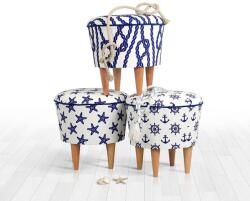  Atelier Del Sofa Cunda v2 Puff, kék-fehér
