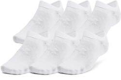 Under Armour Șosete Essential No Show 6pk White / White / Halo Gray XL