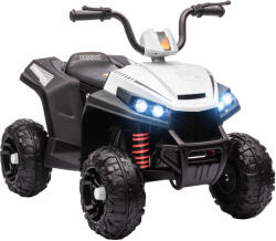 AIYAPLAY 12 V-os elektromos quad gyerekeknek, elektromos quad 2 motorral, 5 km/h, felfüggesztés, LED fényszórók, MP3, 37-60 hónapos korig, beltéri és kültéri használatra, fehér