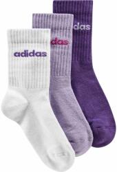 adidas Șosete pentru copii Linear Kids Crew 3 Pairs Pack Socks White/Powder Plum/Active Purple XS