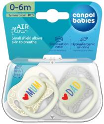 Canpol babies Canpol babies, Mum&Dad, suzeta simetrica din silicon, 0-6 luni, 2 buc