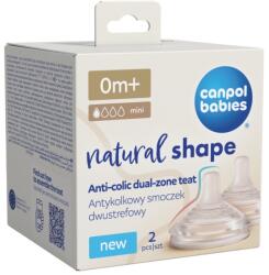 Canpol babies Canpol babies, Natural Shape, tetina doua zone anti-colic, 0 luni+, 2 buc