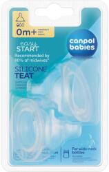 Canpol babies Canpol babies, EasyStart, tetina din silicon, curgere lenta, gat larg, 2 buc