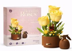 QBI QBI, Blooming Roses, trandafiri galbeni, cuburi de constructie interactive, 255 de piese