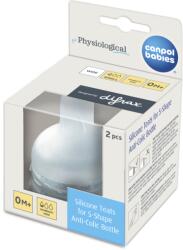 Canpol babies Canpol babies, tetina anticolici din silicon pentru biberoane S-Shape, marime S (mini), 2 buc