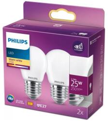 Philips SZETT 2x LED izzó Philips P45 E27/2, 2W/230V 2700K 8718699782115 (P7667)
