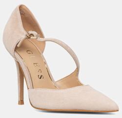 Guess pantofi cu toc stiletto din piele întoarsă NAPIPER 9BY2-OBDZLK_80X (FLTNAP.SUE08.BEIGE)