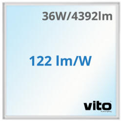 VITO LED panel (595 x 595 mm) 36W - hideg fehér, Backlit, süllyeszthető / falon kívüli (2430400)
