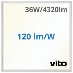 VITO LED panel (595 x 595 mm) 36W - természetes fehér, Backlit, süllyeszthető / falon kívüli (2430390)