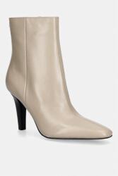 Guess botine cu toc înalt pentru femei din piele RAFFA 9BY2-OBDZLC_80X (FLTRFF.LEA10.BEIGE)