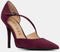 Guess pantofi cu toc stiletto din piele întoarsă NAPIPER 9BY2-OBDZLJ_93X (FLTNAP.SUE08.WINE)