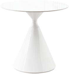 Étkezőasztal, világos márvány/fehér, átmérő 80 cm, VALER - rezonkft