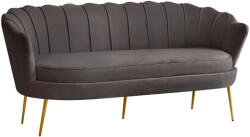  Luxus kanapé, 3 személyes, szürkésbarna Velvet szövet/arany, Art-deco, NOBLEO TYP 2 - rezonkft