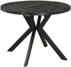  Kihúzható étkezőasztal, sötét beton/fekete, 100-250x75, 5 cm, LUKOS - rezonkft