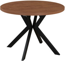  Kihúzható étkezőasztal, sötét tölgy/fekete, 100-250x75, 5 cm, LUKOS - rezonkft
