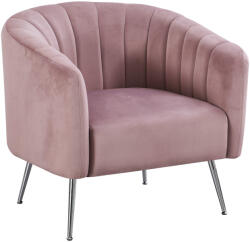  Design fotel, rózsaszín Velvet szövet/króm-ezüst, BAGY - rezonkft