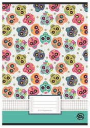 OPTISCHOOL Füzet, tűzött, A4, kockás, 32 lap, OPTISCHOOL, A4 "87-32", "Skull (NKOP8732S) - tintasziget