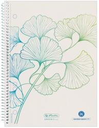 Herlitz Caiet cu spirala A5, 70 file, matematica, HERLITZ Greenline Ginkgo