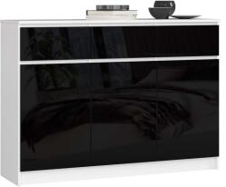 Comodă K140 3d 3sz Clp Pk Negru Lucioasă Comoda