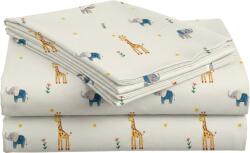  Cearsaf din bumbac pentru patut copii LITTLE SAFARI colorat 110x160 cm