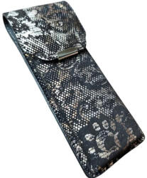  Noir Luxe Prémium Bőr Tolltartó (na-950-black-flower)