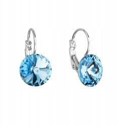Evolution Group Swarovski kristályokkal díszített, kék színű, kerek fülbevaló ékszer 51002.3 aqua (51028)